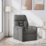 Vidaxl fauteuil inclinable de massage gris fonc� tissu microfibre