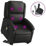 Vidaxl fauteuil inclinable de massage noir cuir v�ritable