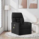 Vidaxl fauteuil inclinable de massage noir tissu microfibre