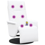 Vidaxl fauteuil inclinable de massage repose - pieds blanc similicuir