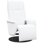 Vidaxl fauteuil inclinable de massage repose - pieds blanc similicuir