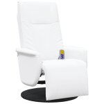 Vidaxl fauteuil inclinable de massage repose - pieds blanc similicuir Vidaxl fauteuil inclinable de massage repose - pieds blanc similicuir