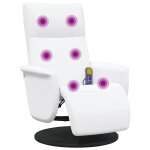 Vidaxl fauteuil inclinable de massage repose - pieds blanc similicuir