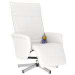Vidaxl fauteuil inclinable de massage repose - pieds blanc similicuir Vidaxl fauteuil inclinable de massage repose - pieds blanc similicuir