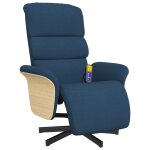 Vidaxl fauteuil inclinable de massage avec repose - pieds bleu tissu