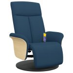 Vidaxl fauteuil inclinable de massage avec repose - pieds bleu tissu