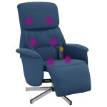 Vidaxl fauteuil inclinable de massage avec repose - pieds bleu tissu
