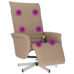 Vidaxl fauteuil inclinable de massage repose - pieds cappuccino