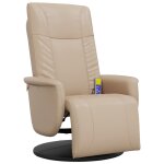 Vidaxl fauteuil inclinable de massage repose - pieds cappuccino