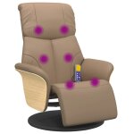 Vidaxl fauteuil inclinable de massage repose - pieds cappuccino