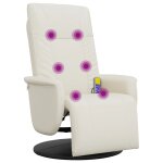 Vidaxl fauteuil inclinable de massage et repose - pieds cr�me similicuir