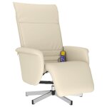 Vidaxl fauteuil inclinable de massage et repose - pieds crème similicuir Vidaxl fauteuil inclinable de massage et repose - pieds crème similicuir