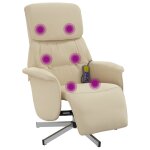 Vidaxl fauteuil inclinable de massage avec repose - pieds cr�me tissu