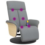 Vidaxl fauteuil inclinable de massage et repose - pieds gris clair tissu