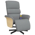 Vidaxl fauteuil inclinable de massage et repose - pieds gris clair tissu