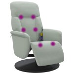 Vidaxl fauteuil inclinable de massage repose - pied gris clair velours Vidaxl fauteuil inclinable de massage repose - pied gris clair velours