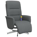 Vidaxl fauteuil inclinable de massage et repose - pieds gris foncé tissu Vidaxl fauteuil inclinable de massage et repose - pieds gris foncé tissu