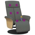 Vidaxl fauteuil inclinable de massage et repose - pieds gris fonc� tissu