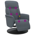 Vidaxl fauteuil inclinable de massage repose - pied gris fonc velours