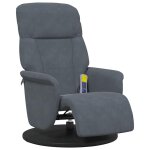Vidaxl fauteuil inclinable de massage repose - pied gris fonc� velours