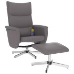 Vidaxl fauteuil inclinable de massage avec repose - pied gris similicuir