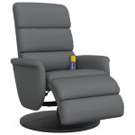 Vidaxl fauteuil inclinable de massage repose - pieds gris similicuir Vidaxl fauteuil inclinable de massage repose - pieds gris similicuir