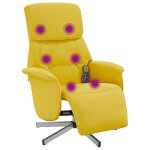 Vidaxl fauteuil inclinable de massage repose - pieds jaune clair tissu