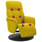 Vidaxl fauteuil inclinable de massage avec repose - pied jaune velours