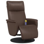 Vidaxl fauteuil inclinable de massage repose - pieds marron similicuir