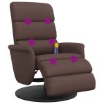 Vidaxl fauteuil inclinable de massage repose - pieds marron similicuir