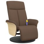 Vidaxl fauteuil inclinable de massage avec repose - pieds marron tissu