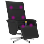 Vidaxl fauteuil inclinable de massage repose - pieds noir similicuir