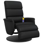 Vidaxl fauteuil inclinable de massage repose - pieds noir similicuir