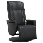 Vidaxl fauteuil inclinable de massage repose - pieds noir similicuir