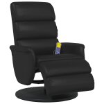 Vidaxl fauteuil inclinable de massage repose - pieds noir similicuir