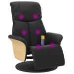 Vidaxl fauteuil inclinable de massage repose - pieds noir similicuir Vidaxl fauteuil inclinable de massage repose - pieds noir similicuir