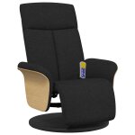Vidaxl fauteuil inclinable de massage avec repose - pieds noir tissu Vidaxl fauteuil inclinable de massage avec repose - pieds noir tissu