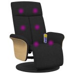 Vidaxl fauteuil inclinable de massage avec repose - pieds noir tissu