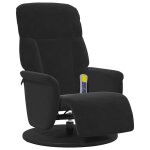 Vidaxl fauteuil inclinable de massage avec repose - pied noir velours