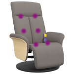 Vidaxl fauteuil inclinable de massage avec repose - pieds taupe tissu