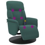 Vidaxl fauteuil inclinable de massage repose - pied vert foncé velours Vidaxl fauteuil inclinable de massage repose - pied vert foncé velours