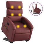 Vidaxl fauteuil inclinable de massage rouge bordeaux similicuir