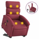 Vidaxl fauteuil inclinable de massage rouge bordeaux tissu