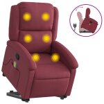 Vidaxl fauteuil inclinable de massage rouge bordeaux tissu