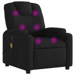 Vidaxl fauteuil inclinable de massage en tissu noir