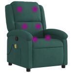 Vidaxl fauteuil inclinable de massage vert foncé velours Vidaxl fauteuil inclinable de massage vert foncé velours