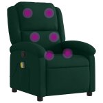 Vidaxl fauteuil inclinable de massage vert fonc� velours