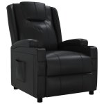 Vidaxl fauteuil inclinable noir similicuir