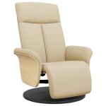 Vidaxl fauteuil inclinable avec repose - pied crme tissu