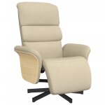 Vidaxl fauteuil inclinable avec repose - pied crme tissu